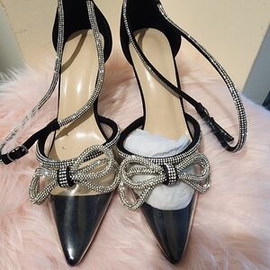 Elegant Black and Silver Women's Heels
